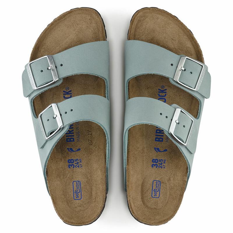 Arizona Birkenstock Soft Footbed Nubuck Kozene Damske Tyrkysové | SK 15BEX